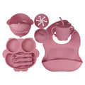 Silicone Utensil Set for Kids - Owl Divided Plates