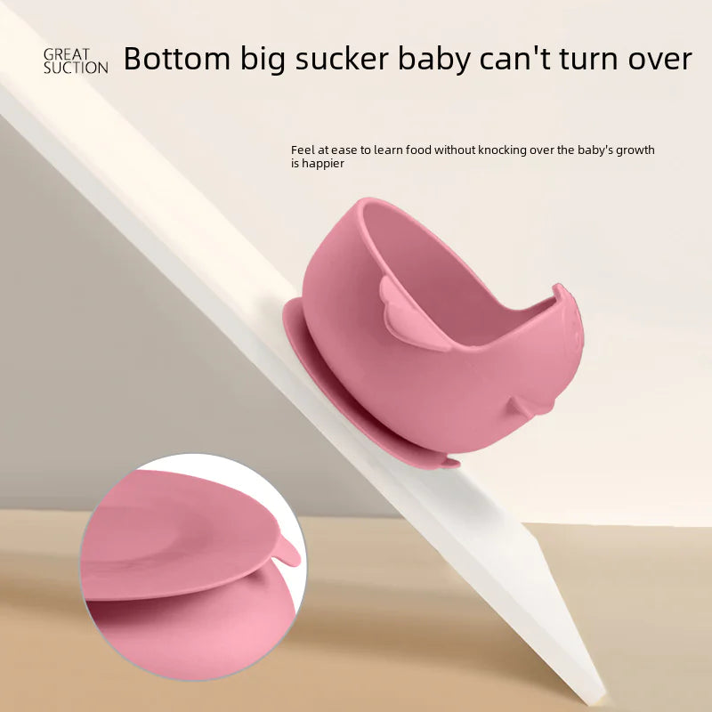 Silicone Utensil Set for Kids - Owl Divided Plates